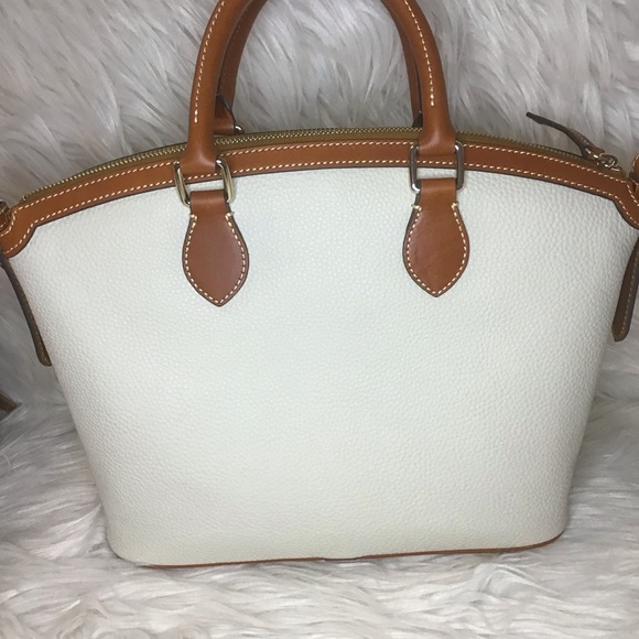 Dooney & Bourke pebble leather domed satchel in bone - Picture 2 of 12